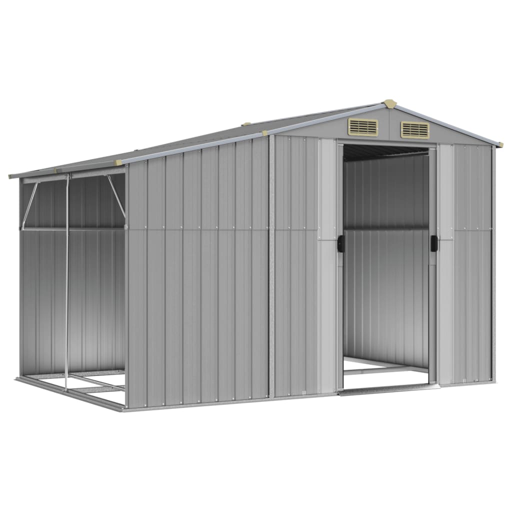 vidaXL Abri de jardin gris 277x192,5x179 cm acier galvanisé