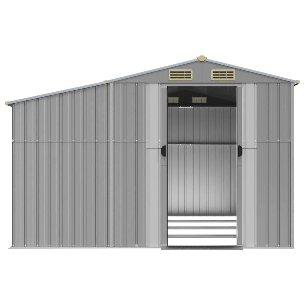 vidaXL Abri de jardin gris 277x365,5x179 cm acier galvanisé
