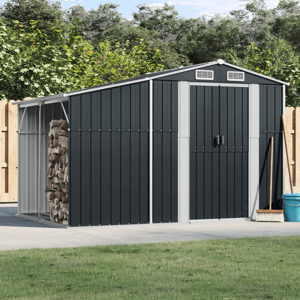 vidaXL Abri de jardin anthracite 277x192,5x179 cm acier galvanisé