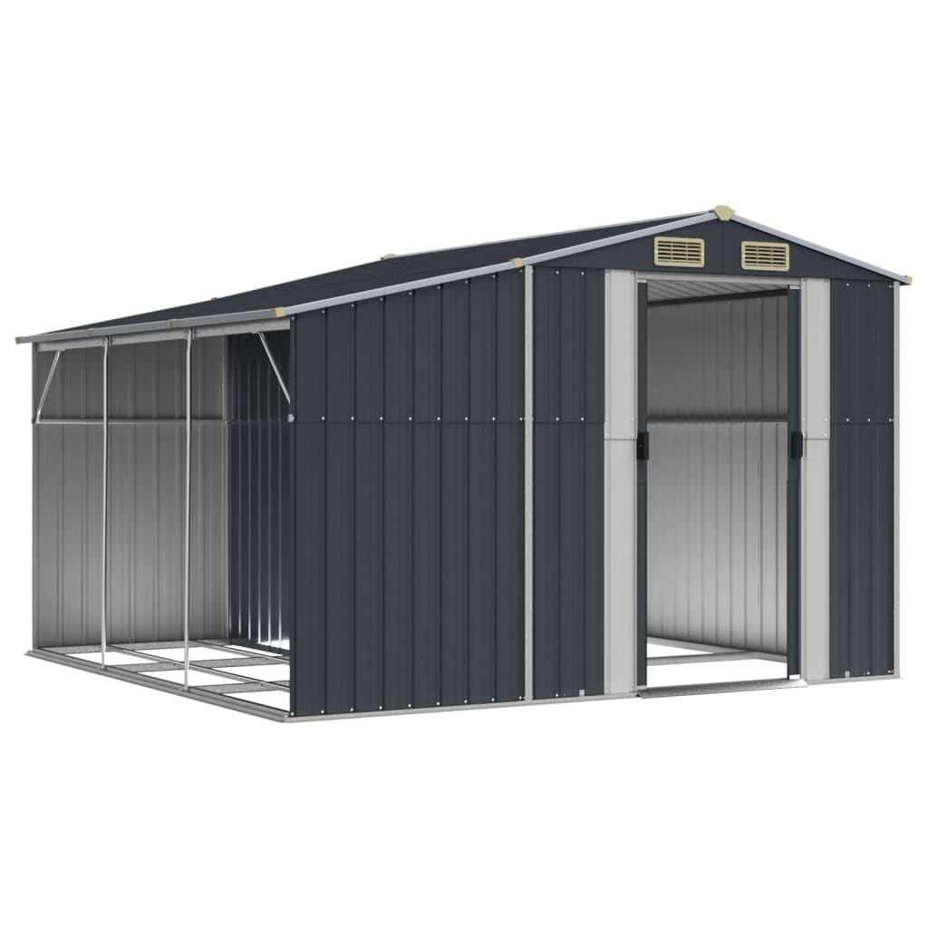 vidaXL Abri de jardin anthracite 277x279x179 cm acier galvanisé