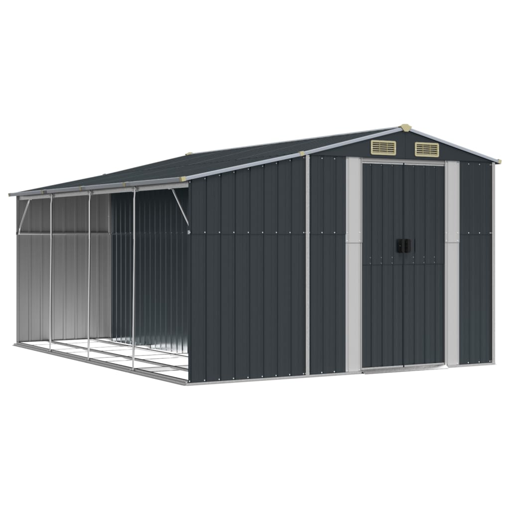vidaXL Abri de jardin anthracite 277x365,5x179 cm acier galvanisé