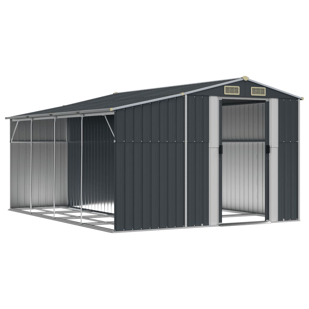 vidaXL Abri de jardin anthracite 277x365,5x179 cm acier galvanisé