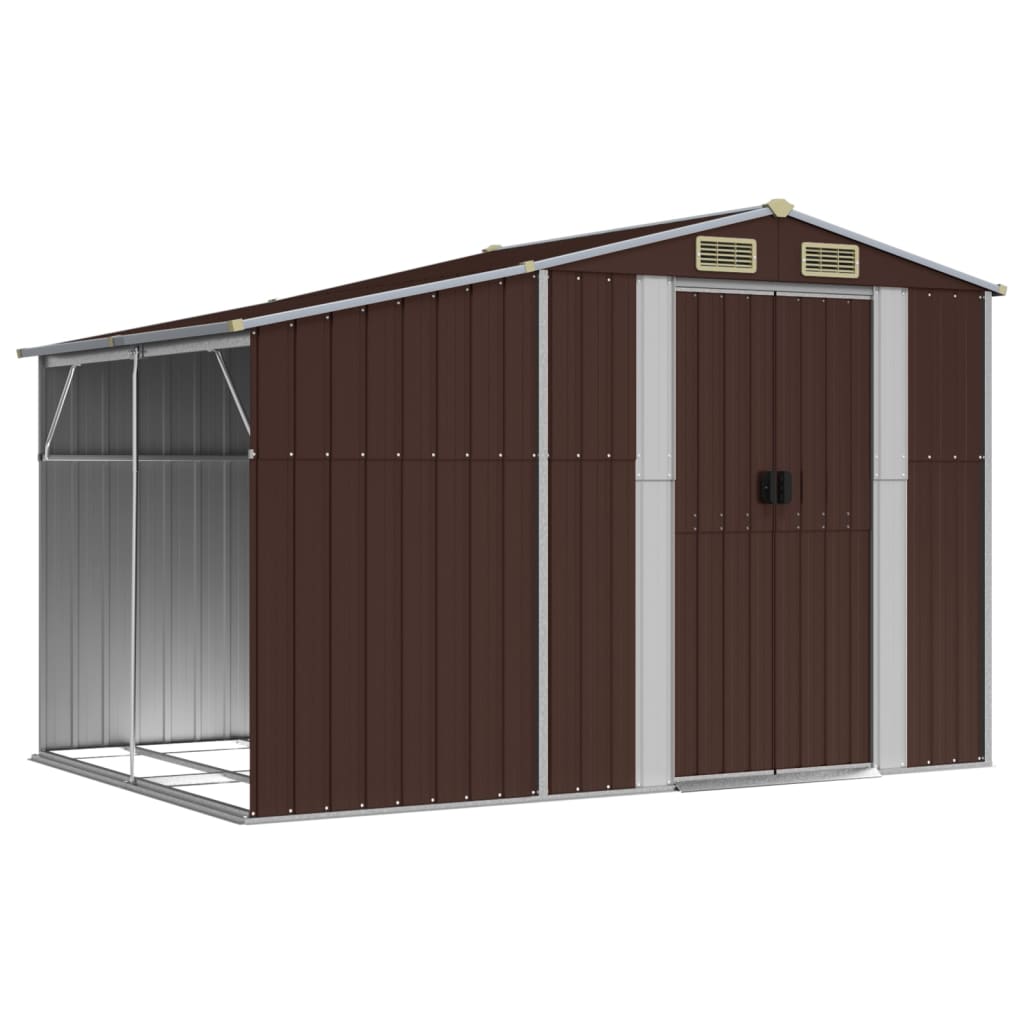 vidaXL Abri de jardin marron 277x192,5x179 cm acier galvanisé