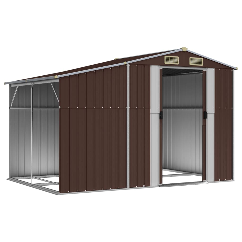 vidaXL Abri de jardin marron 277x192,5x179 cm acier galvanisé