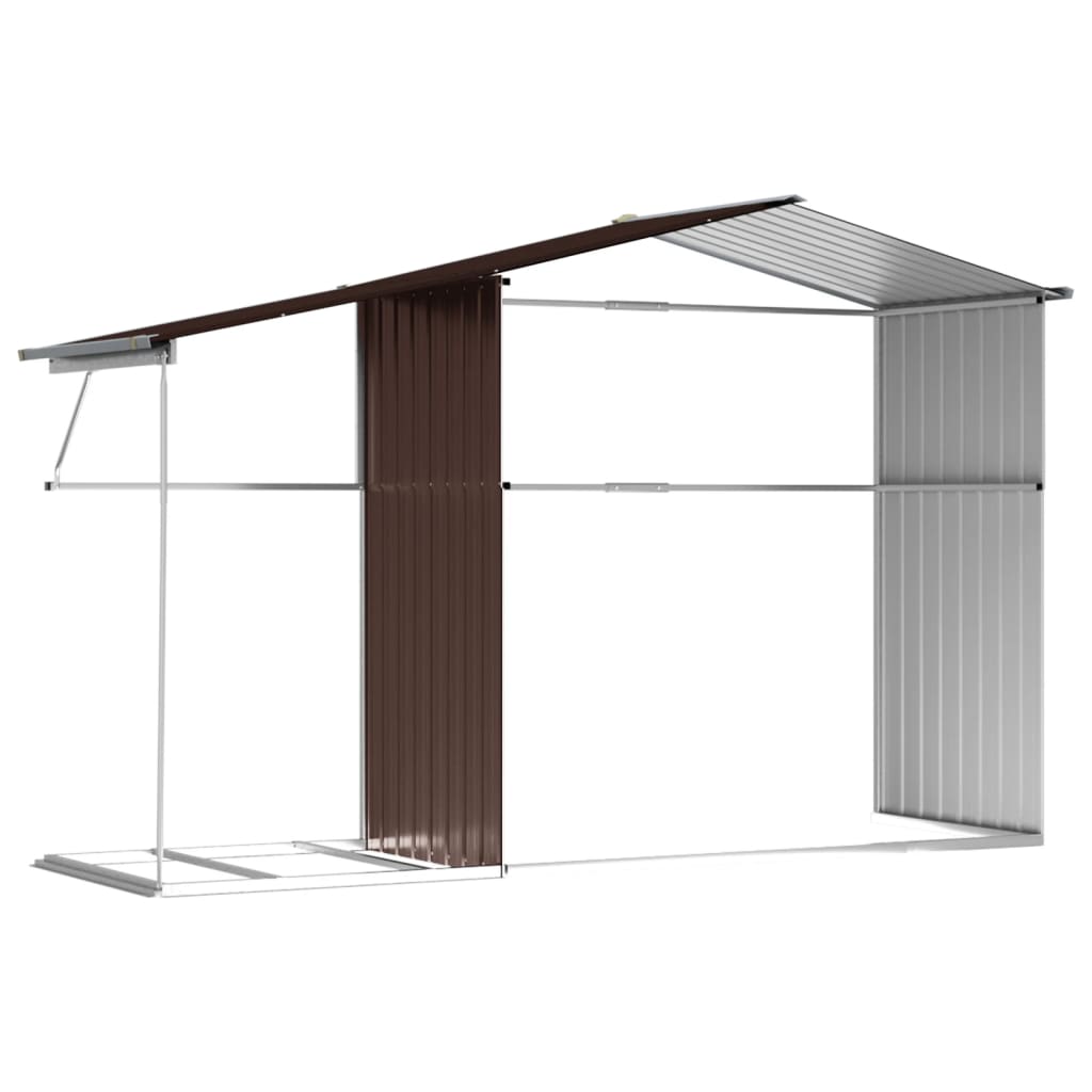 vidaXL Abri de jardin marron 277x192,5x179 cm acier galvanisé