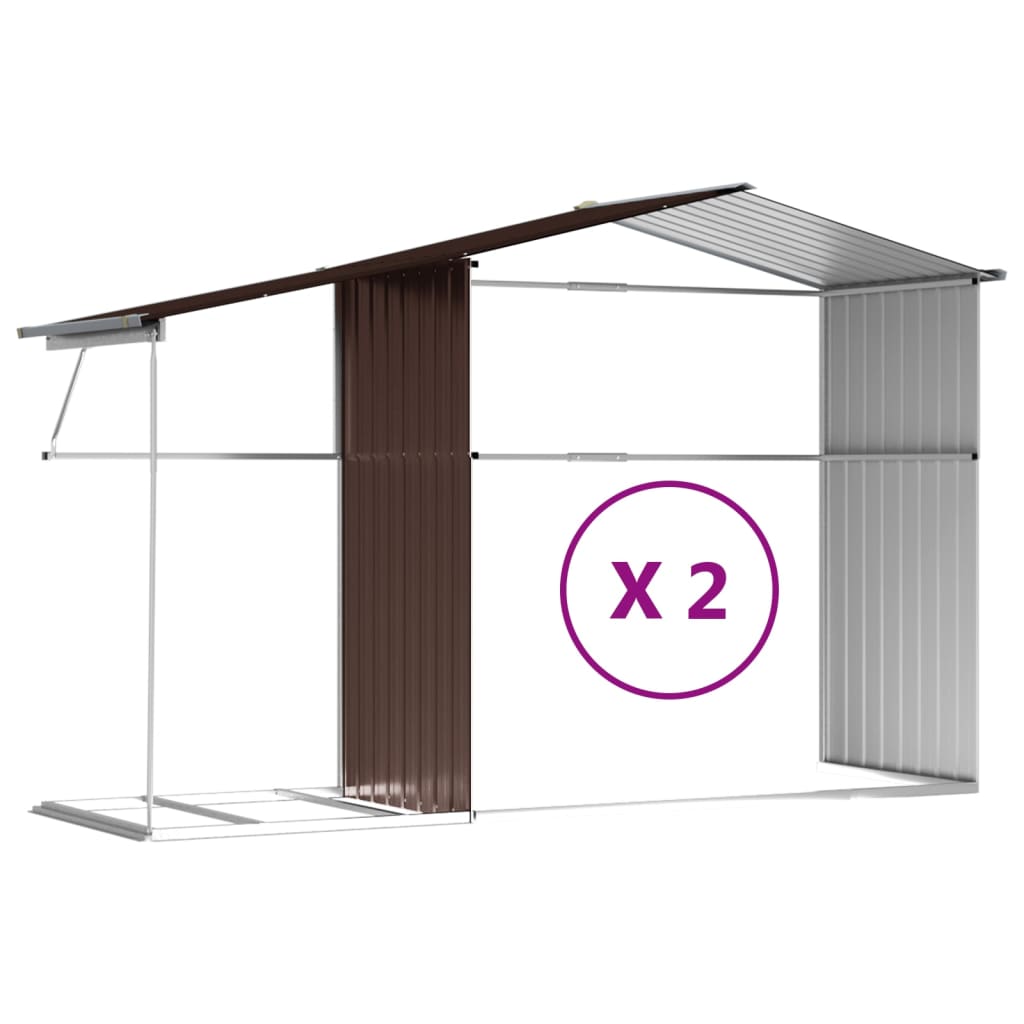 vidaXL Abri de jardin marron 277x279x179 cm acier galvanisé