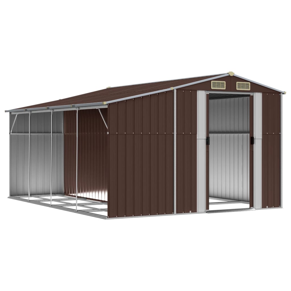 vidaXL Abri de jardin marron 277x365,5x179 cm acier galvanisé