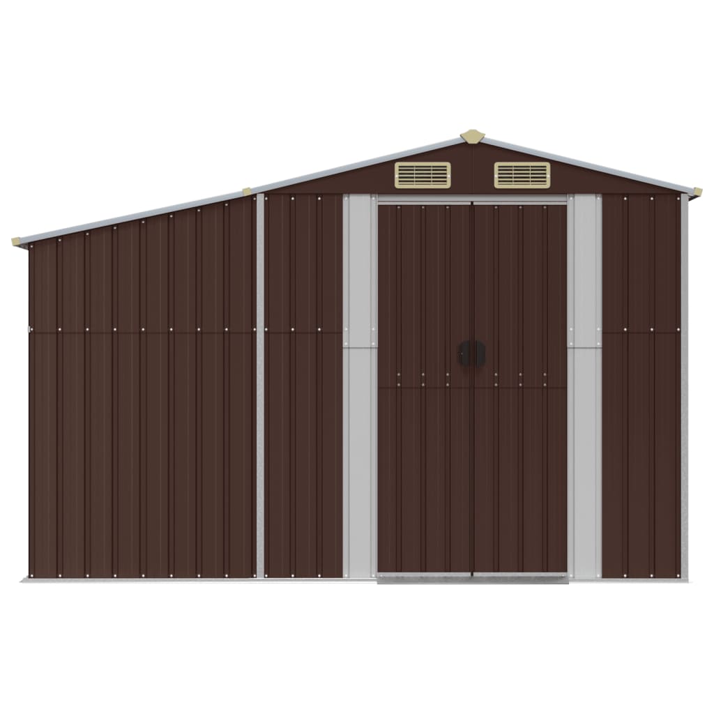 vidaXL Abri de jardin marron 277x365,5x179 cm acier galvanisé
