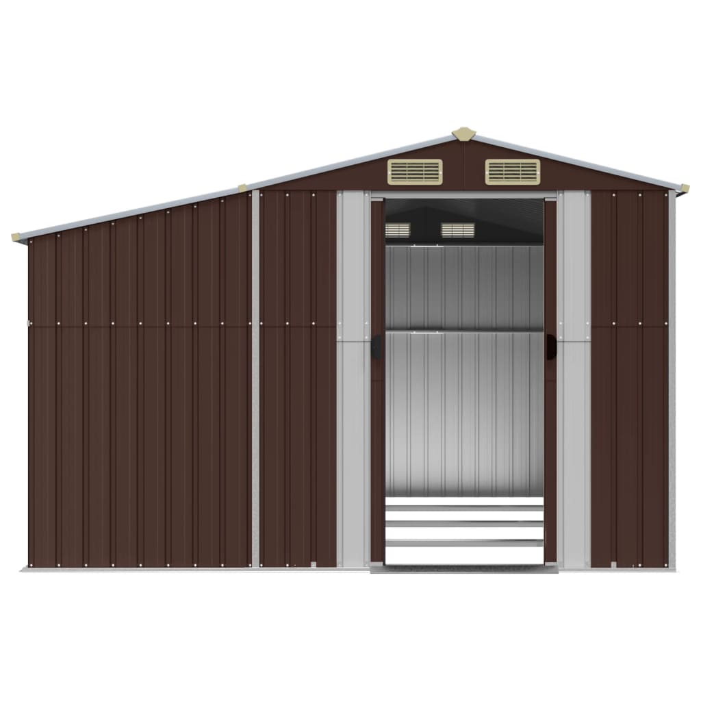 vidaXL Abri de jardin marron 277x365,5x179 cm acier galvanisé