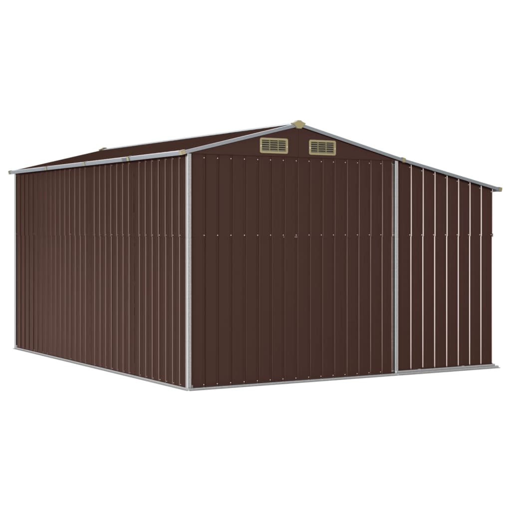 vidaXL Abri de jardin marron 277x365,5x179 cm acier galvanisé