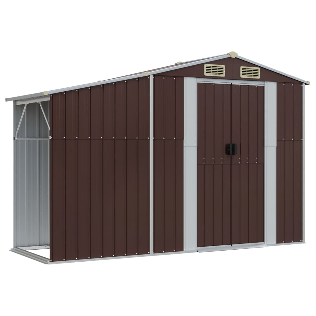 vidaXL Abri de jardin marron 277x365,5x179 cm acier galvanisé