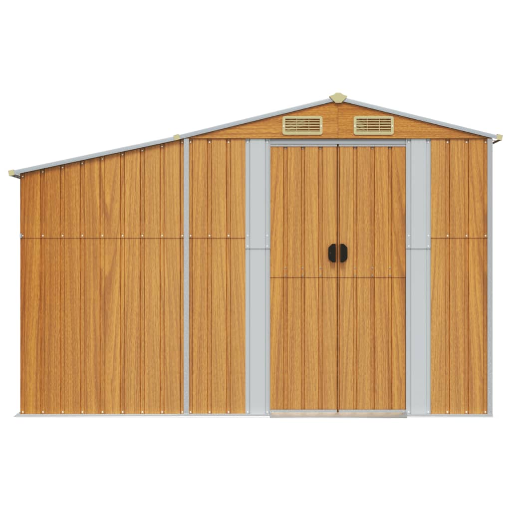 vidaXL Abri de jardin marron clair 277x192,5x179 cm acier galvanisé