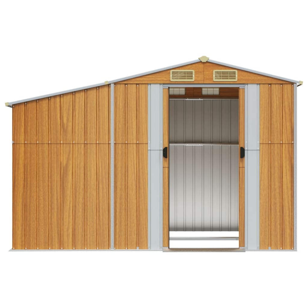 vidaXL Abri de jardin marron clair 277x192,5x179 cm acier galvanisé