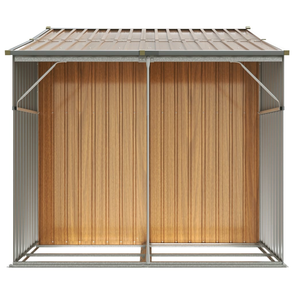 vidaXL Abri de jardin marron clair 277x192,5x179 cm acier galvanisé