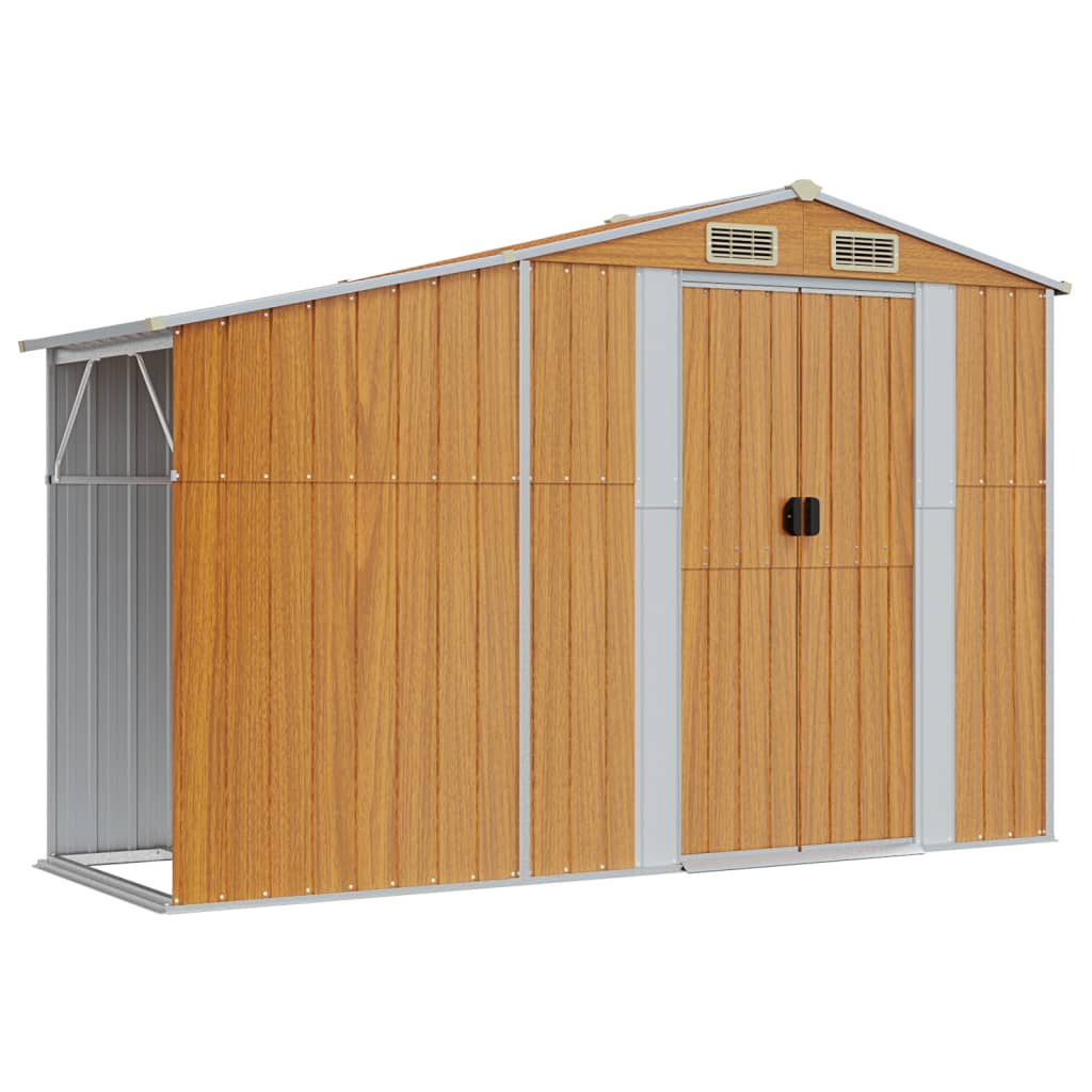 vidaXL Abri de jardin marron clair 277x192,5x179 cm acier galvanisé