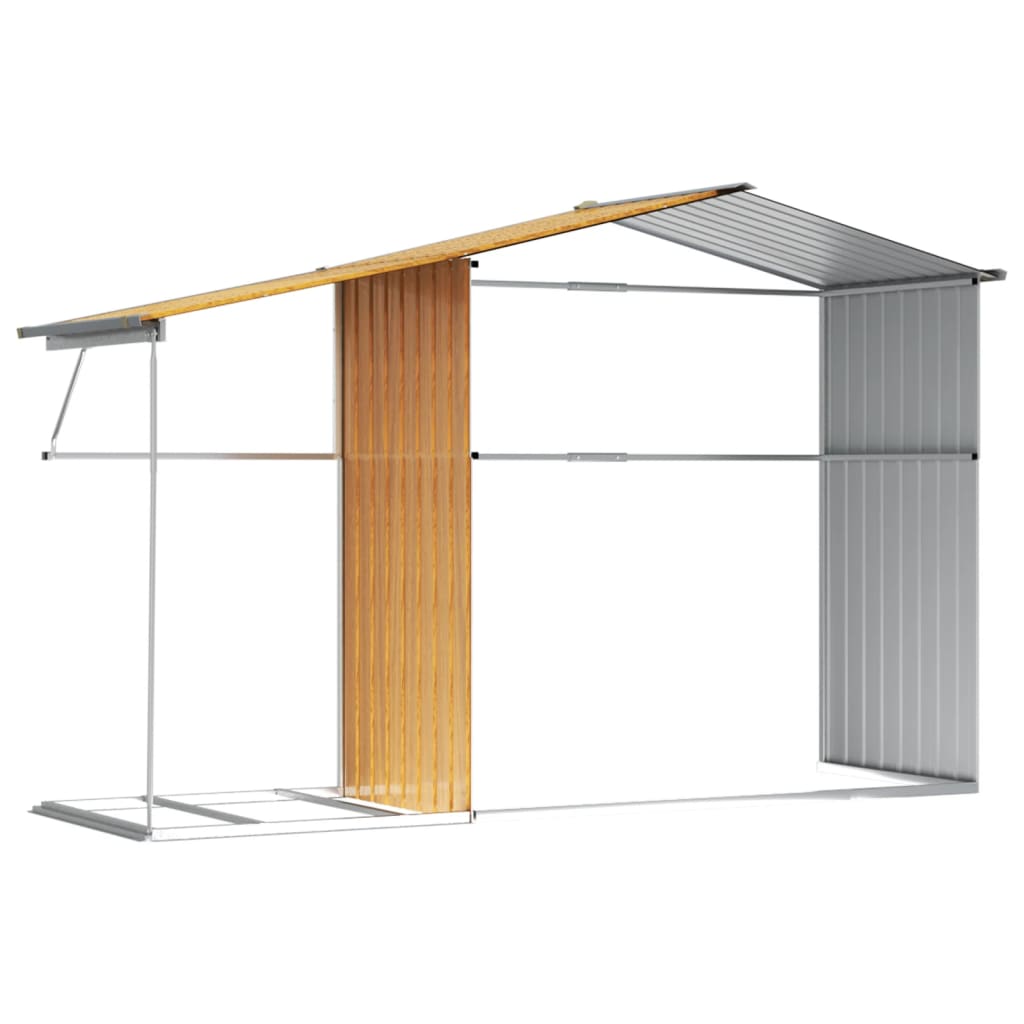 vidaXL Abri de jardin marron clair 277x192,5x179 cm acier galvanisé