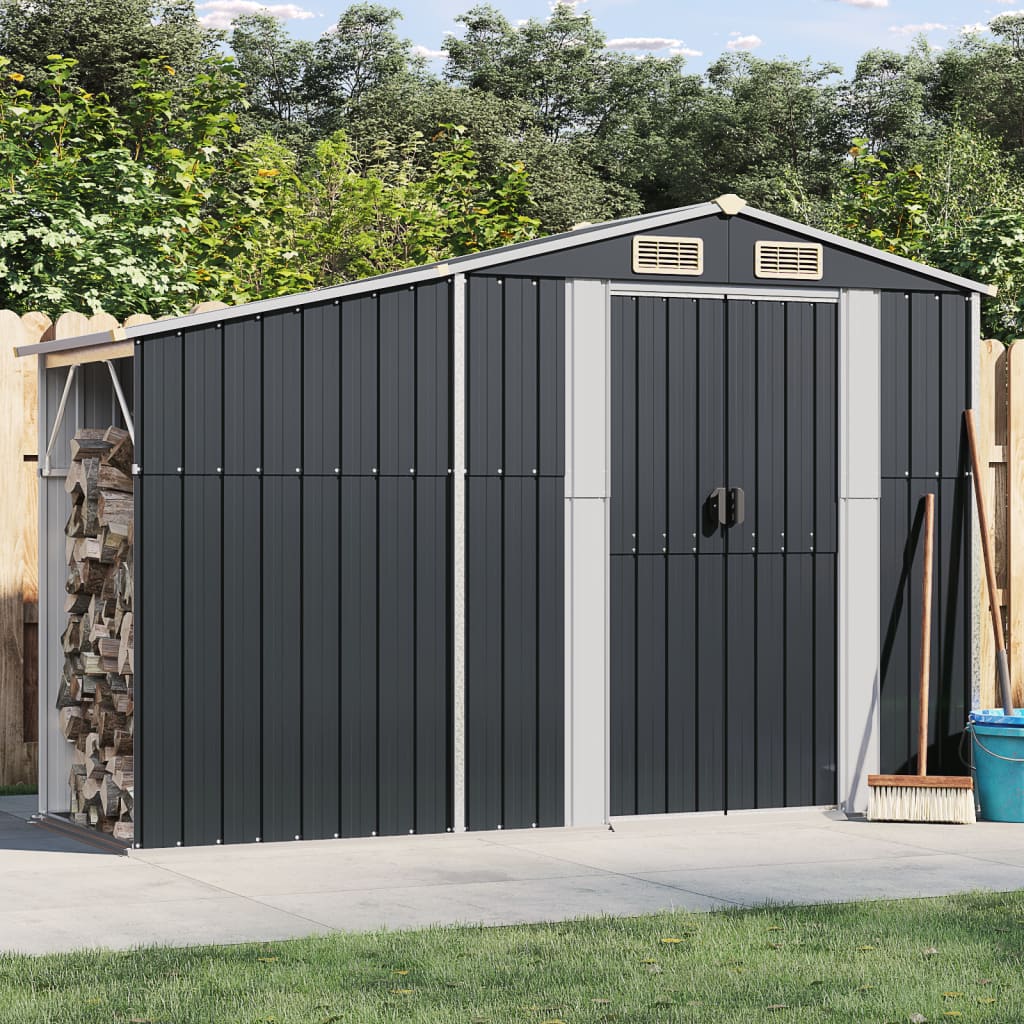 vidaXL Abri de jardin anthracite 277x93x179 cm acier galvanisé