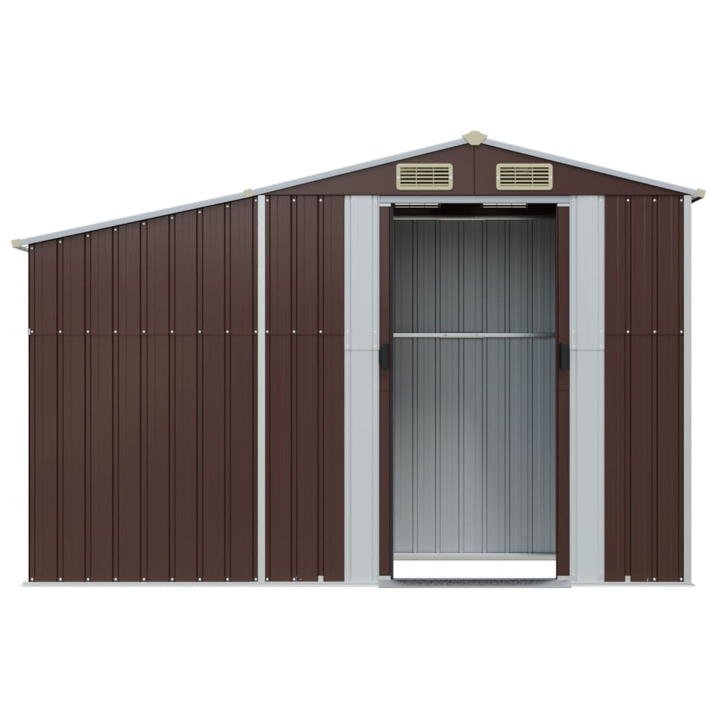 vidaXL Abri de jardin marron 277x93x179 cm acier galvanisé