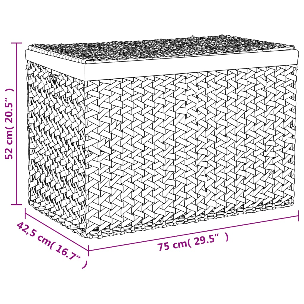vidaXL Panier à linge avec 3 sections 75x42,5x52 cm hyacinthe d'eau