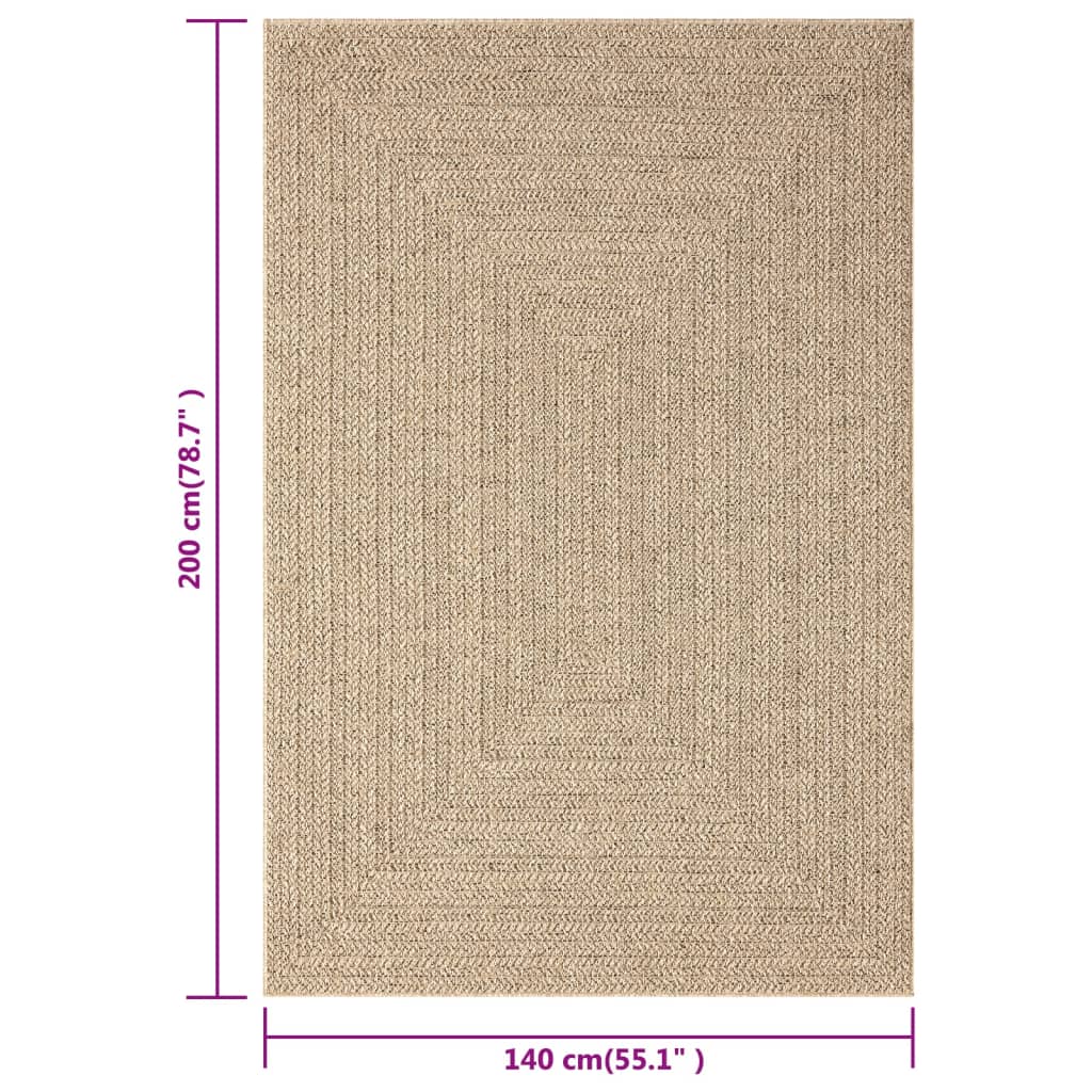 vidaXL Tapis 140x200 cm aspect jute intérieur et extérieur