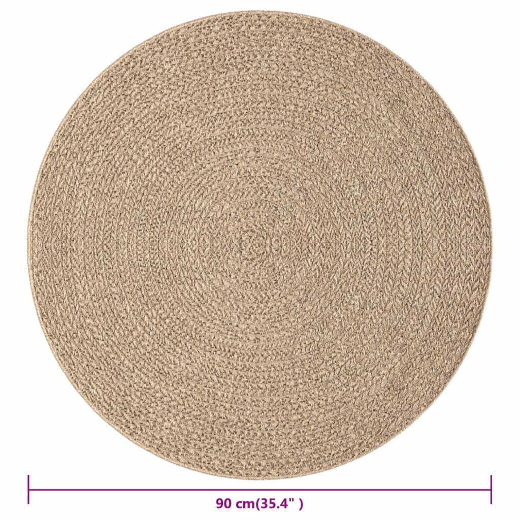 vidaXL Tapis 90 cm aspect jute intérieur et extérieur