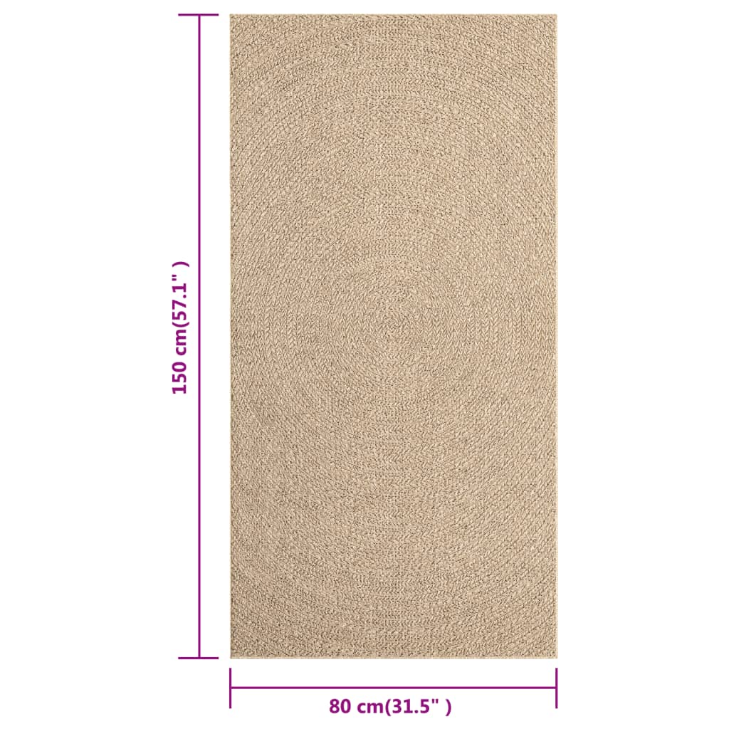 vidaXL Tapis 80x150 cm aspect jute intérieur et extérieur