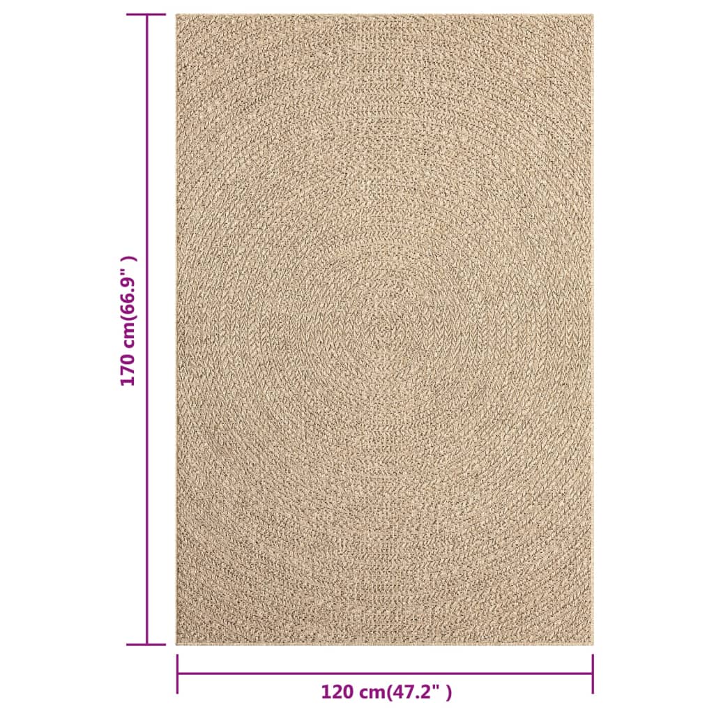 vidaXL Tapis 120x170 cm aspect jute intérieur et extérieur