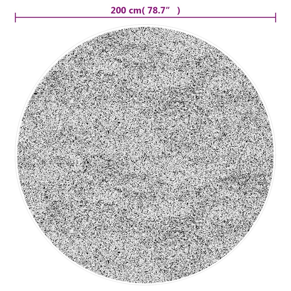 vidaXL Tapis lavable gris Ø 200 cm antidérapant