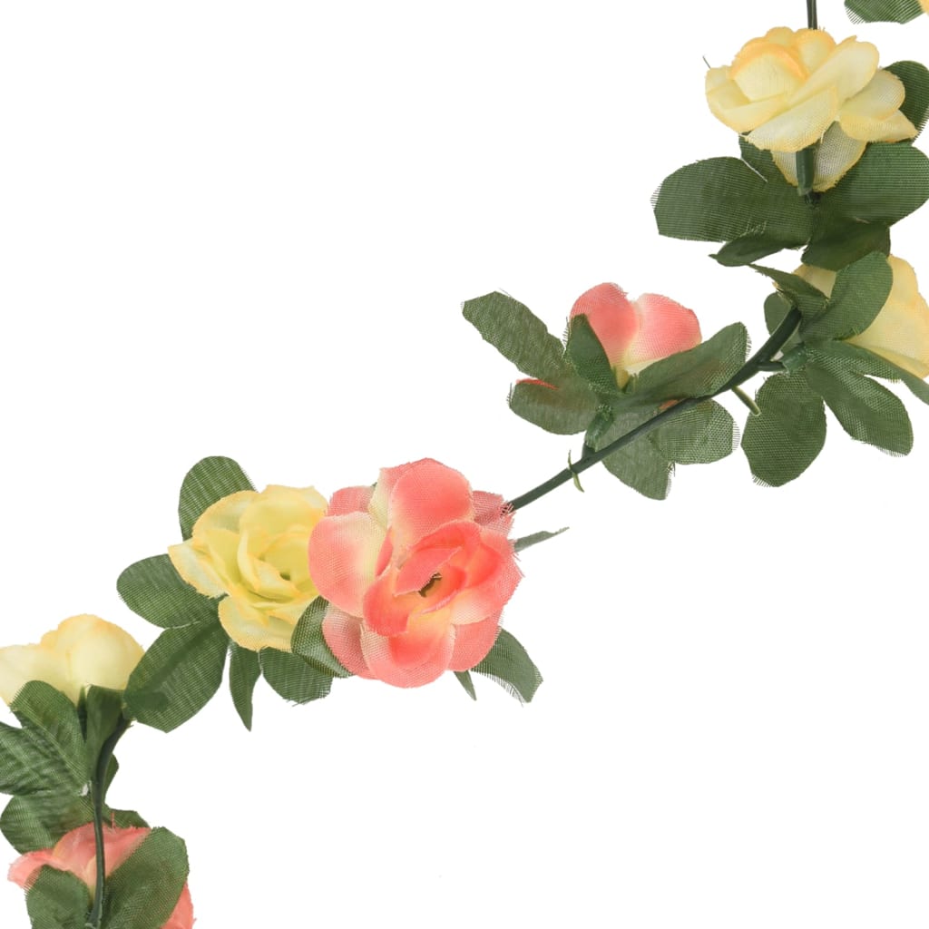 vidaXL Guirlandes de fleurs artificielles 6 pcs rouge vif 250 cm
