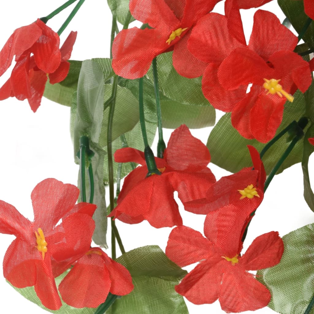 vidaXL Guirlandes de fleurs artificielles 3 pcs rouge 85 cm