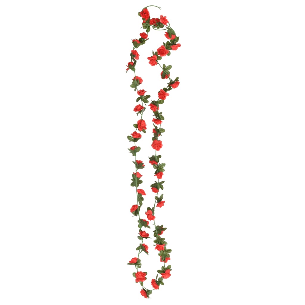vidaXL Guirlandes de fleurs artificielles 6 pcs rouge 240 cm