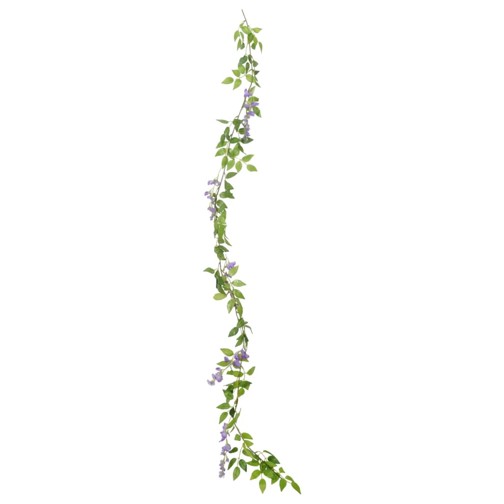 vidaXL Guirlandes de fleurs artificielles 6 pcs violet 200 cm