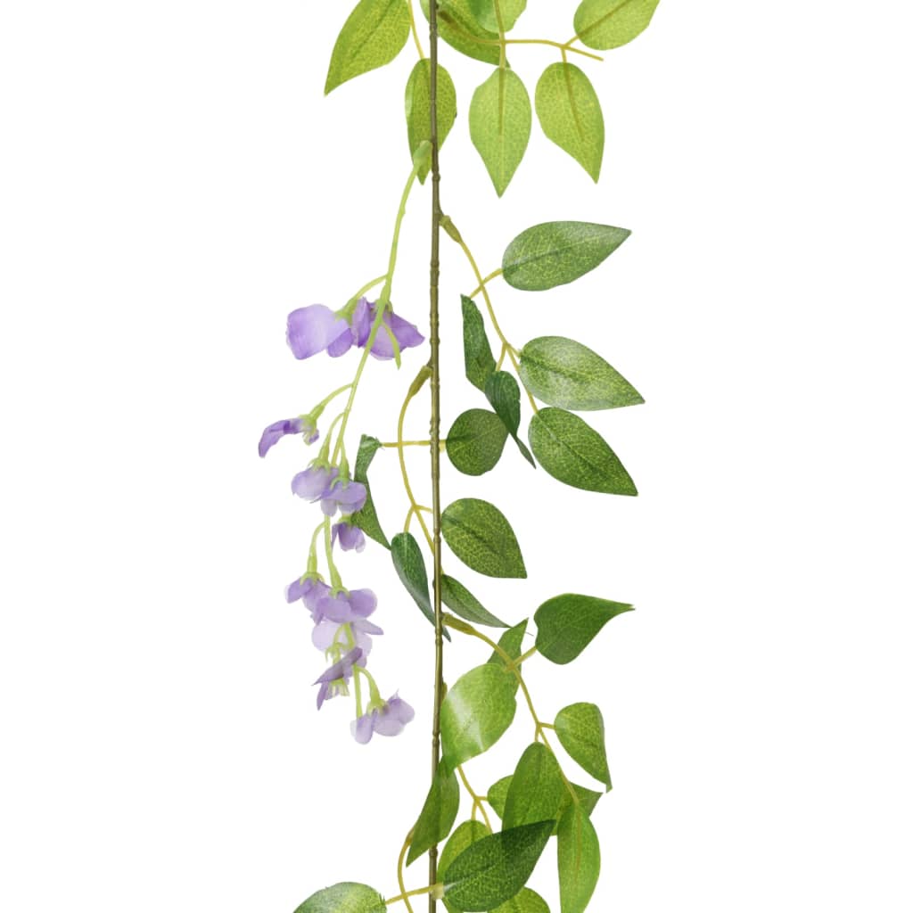 vidaXL Guirlandes de fleurs artificielles 6 pcs violet 200 cm