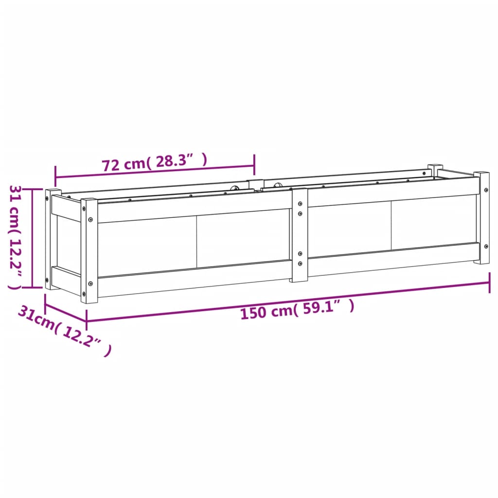 vidaXL Jardinières 2 pcs bois de pin massif