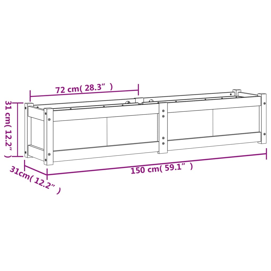 vidaXL Jardinières 2 pcs bois de pin imprégné