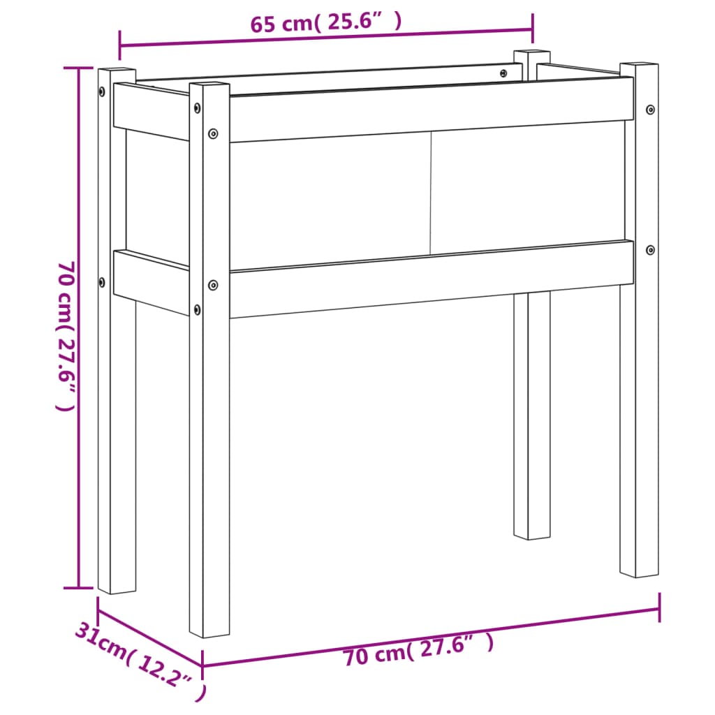 vidaXL Jardinières 2 pcs avec pieds bois de pin imprégné