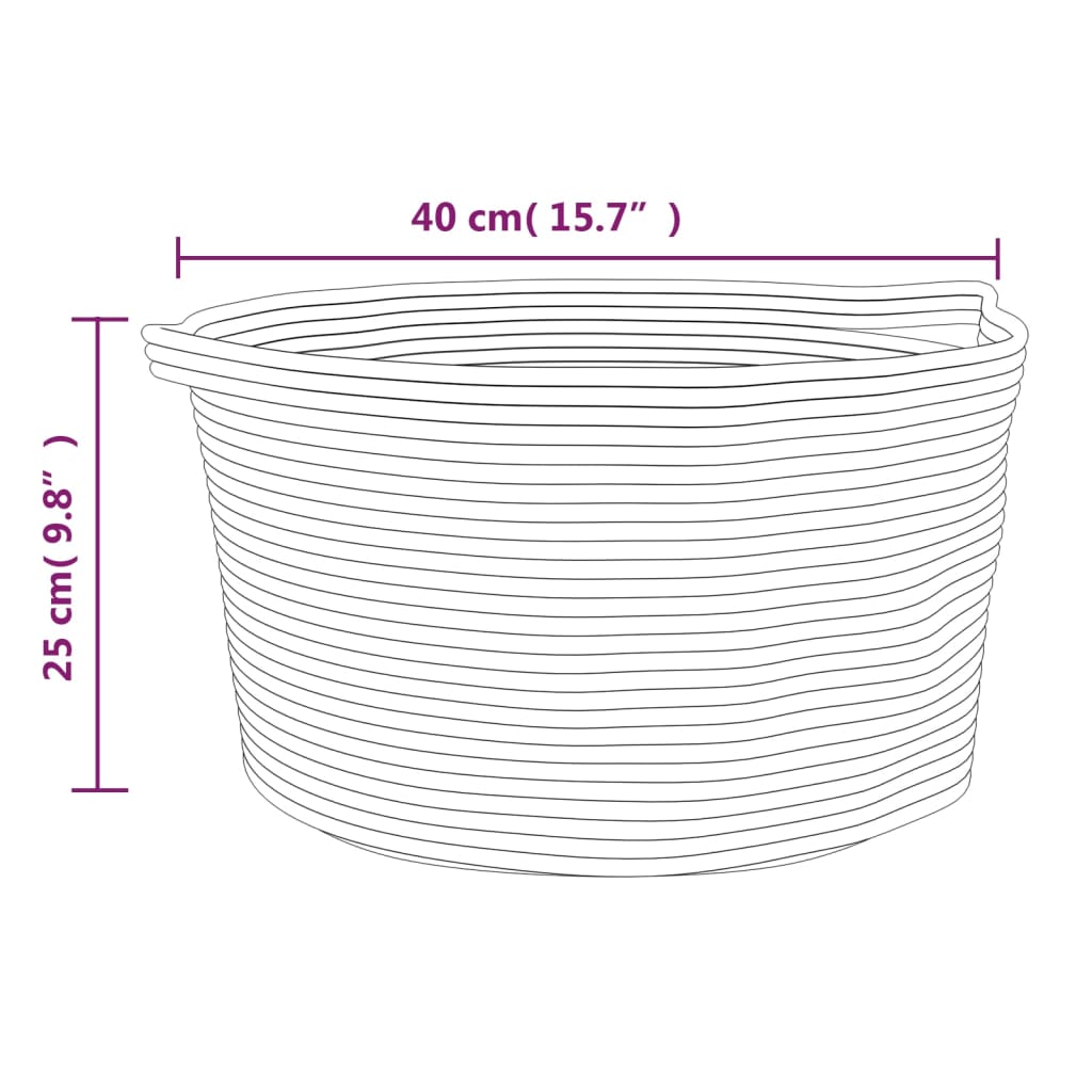 vidaXL Panier de rangement beige et blanc Ø40x25 cm coton