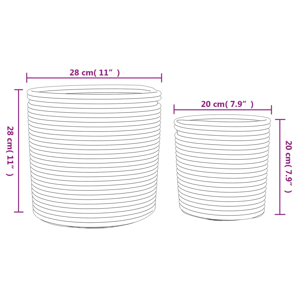 vidaXL Paniers de rangement 2 pcs blanc et noir coton