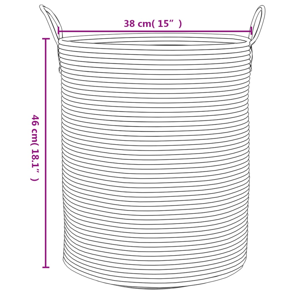 vidaXL Panier de rangement beige et blanc Ø38x46 cm coton
