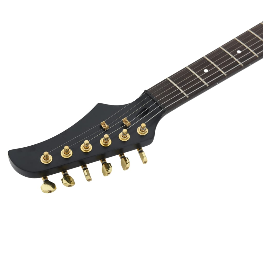 vidaXL Guitare électrique pour débutants et sac noir et doré 4/4 39"