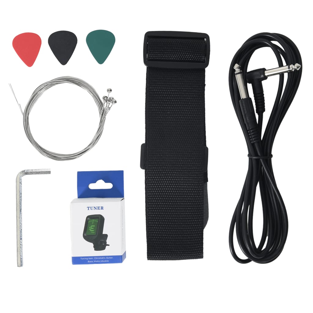 vidaXL Guitare électrique pour débutants et sac noir et doré 4/4 39"