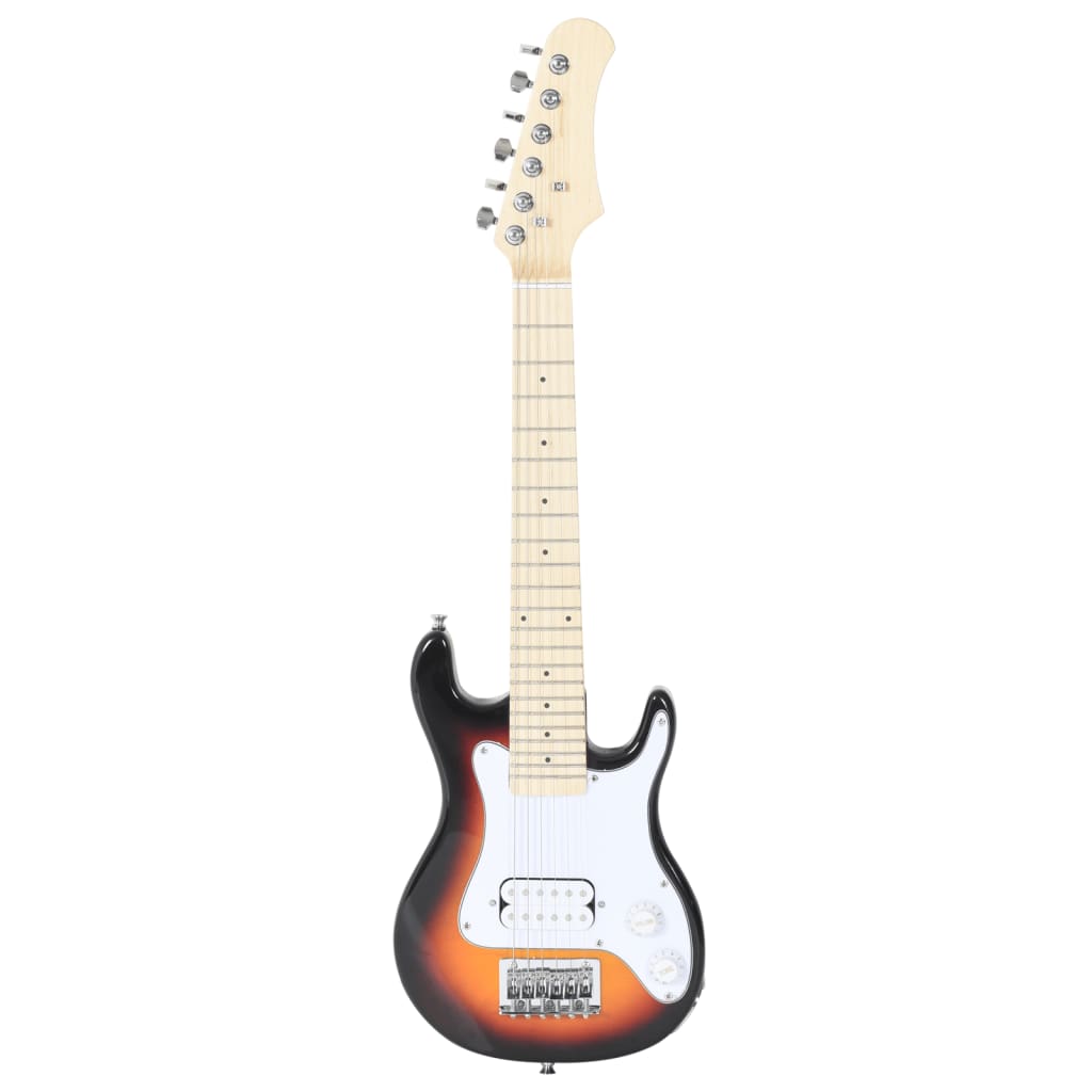 vidaXL Guitare électrique pour enfants et sac marron et blanc 3/4 30"