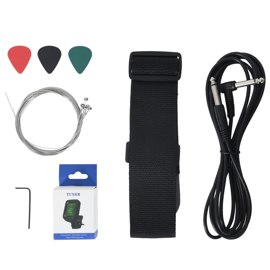 vidaXL Guitare électrique pour enfants et sac marron et blanc 3/4 30"