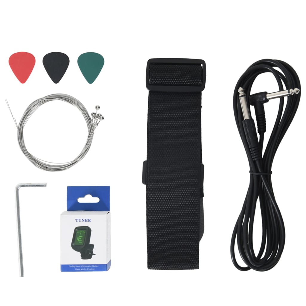 vidaXL Guitare électrique pour enfants et sac marron et noir 3/4 30"