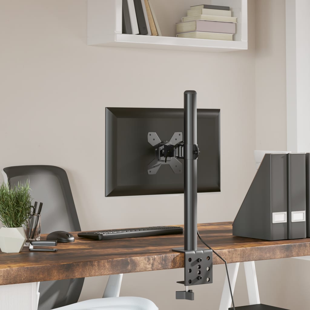 vidaXL Support de moniteur noir acier VESA 75/100 mm