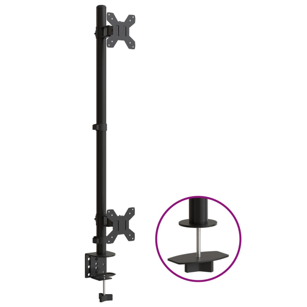 vidaXL Support de moniteur double noir acier VESA 75/100 mm
