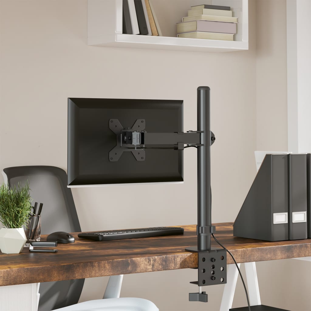 vidaXL Support de moniteur noir acier VESA 75/100 mm
