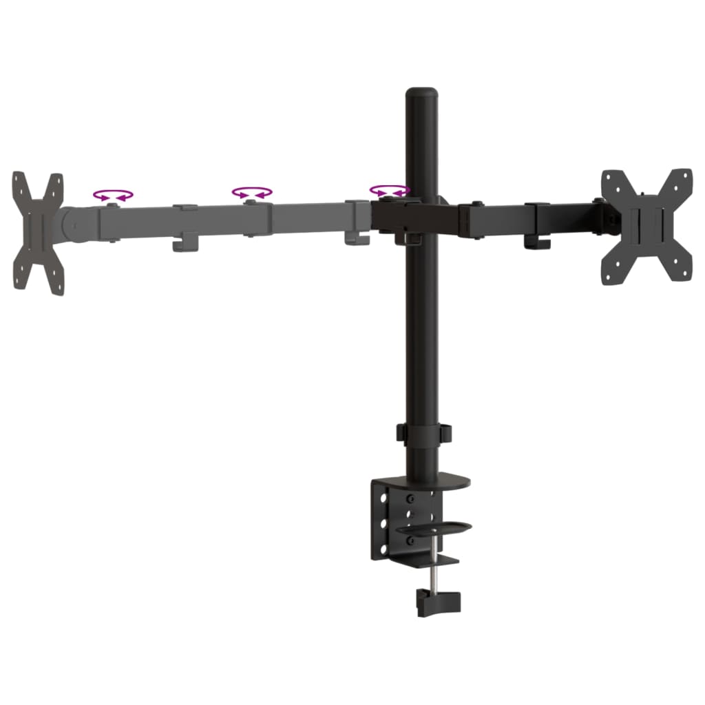 vidaXL Support de moniteur noir acier VESA 75/100 mm