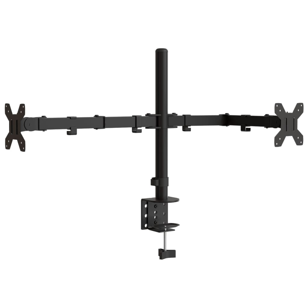 vidaXL Support de moniteur double noir acier VESA 75/100 mm
