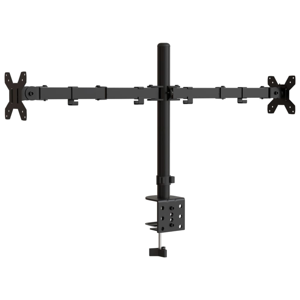 vidaXL Support de moniteur double noir acier VESA 75/100 mm